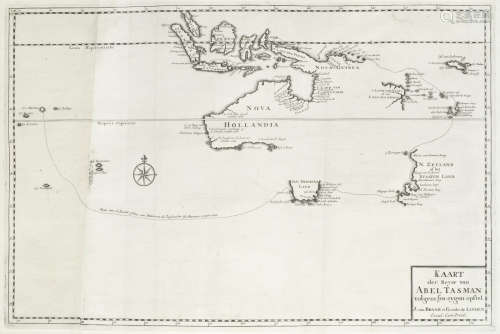 Kaart der Reyse van Abel Tasman, Dordrecht, J. van Braam, and Amsterdam, G. Onder de Linden, 1726 VALENTYN (FRANCOIS)