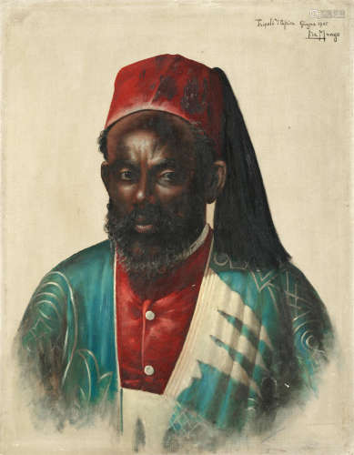 Portrait of a Libyan man unframed Leonardo de Mango(Italian, born 1843)