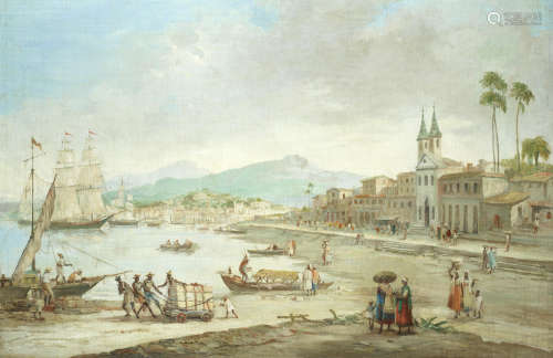 Capriccio views of Rio de Janeiro, a pair  (2) Brazilian School, 19th Century