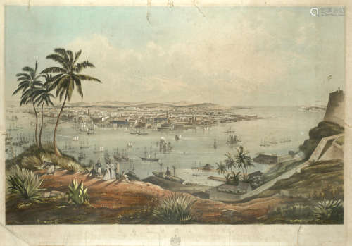Habana Lithograph with extensive hand-colouring, 1851, on wove, published by Smith Hermanos & Co., with margins, 660 x 1020mm (26 x 40 1/8in)(I) Smith Brothers & Co, Habana, 19th Century