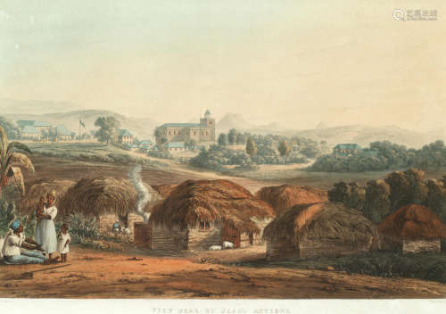 View near St Johns, Antigua aquatint printed in colour and finished by hand, published by T. & G. Underwood, London, 1827 plate size 26.5 x 39.5cm (10 7/16 x 15 9/16in). After James Johnson