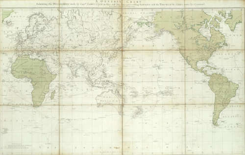 ROBERTS (HENRY) A General Chart Exhibiting the Discoveries Made by Capt. James Cook in this and his Two Preceding Voyages; with the Tracks of the Ships Under his Command, [William Faden, 1784] COOK (JAMES)]