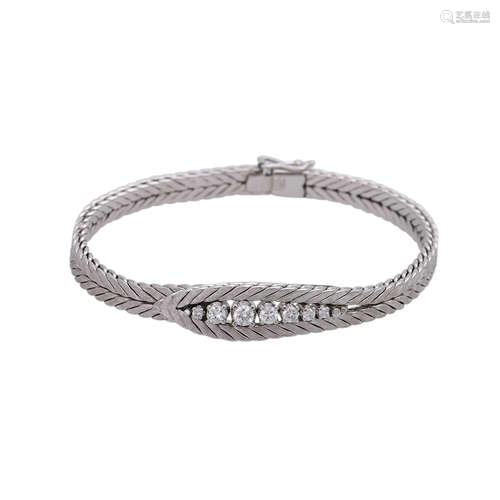 Armband bes. mit 7 Brillanten, zus.ca. 0,5 ct,WEISS - LGW (H - J) / VS - SI, WG 18K, L: ca. 18,5 cm,