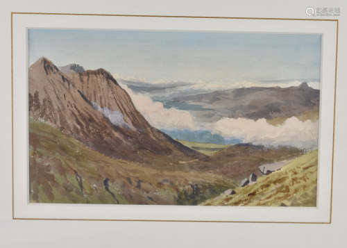 •John Cyril Harrison (1898-1985) watercolour on paper, 'Mountainous Landscape, possibly the Isle