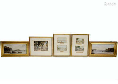 Four Baxter prints, 'Windsor Castle', Walnut Gathering near Newbury, Berkshire', 'Bala Lake,