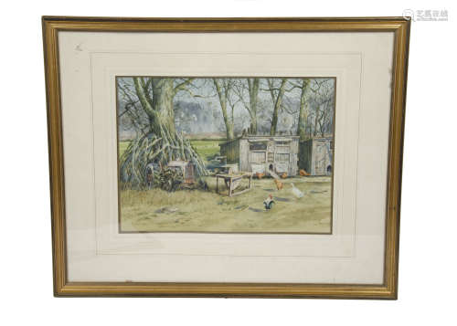 Neil Westwood (b.1947) watercolour on paper, 'Farmyard Scene', signed 'Neil Westwood' (lower