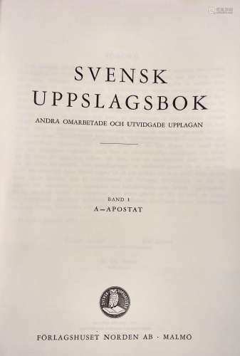 'Svensk Uppslagsbok Andra Omarbetade och Utvidgade Upplagan' (Förlagshuset Norden AB, Malmo,