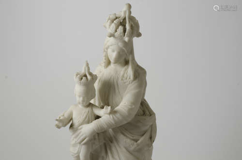 A 19th Century marble sculpture of the Virgin and Child after the original in the Basilica of