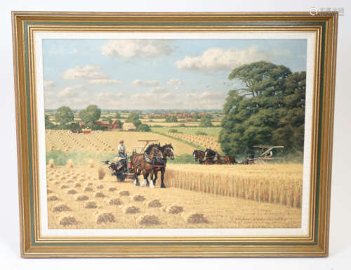Robin Wheeldon (b. 1945) oil on board, 'Harvest', signed 'ROBIN WHEELDON '92' (lower right), 43 cm x