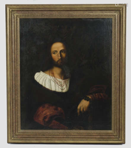 Early 20th Century After Palma Vecchio oil on canvas, 'Portrait of a Poet', 61 cm x 50 cm, framed