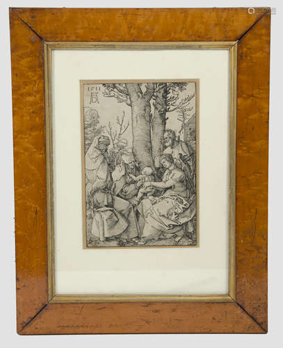 Albrecht Durer (1471-1528) woodcut, 'The Holy Family with Joachim and St. Anne', 23.5 cm x 16 cm,