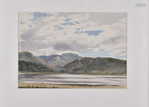 •John Cyril Harrison (1898-1985) pencil and watercolour on paper, 'Highland Landscape', 16.5 cm x