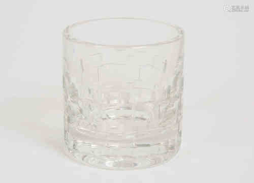 A Hermes Saint-Louis crystal ice bucket, acid etched stencil to base, 12.5 cm high