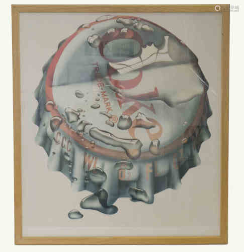 After Michael English (1941-2009) poster, 'Coke', 66 cm x 58.5 cm, framed and glazed