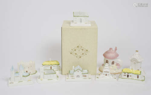 A collection of Coalport Cottages, including a boxed Enchanted castle, Downing Cottage and