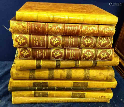 A collection of mostly 19th Century Swedish volumes including 'Svenska Slott och Herresäten', 6