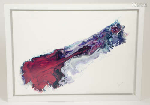 Laura Williamson (Contemporary) acrylic on canvas, 'Abstract in Reds Purples and Blues', signed '
