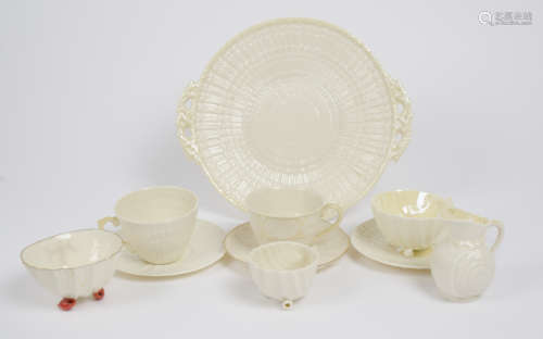 A large collection of Belleek porcelain, 3rd, 4th and later period, Neptune teaware and other