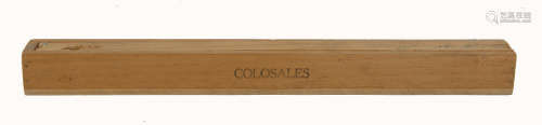 A Jamaican Colasales single cigar, unused, with original labels and contained within a wooden