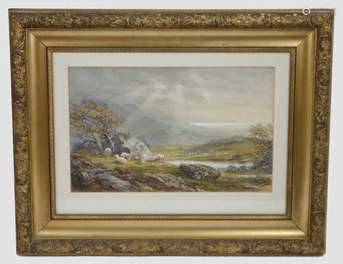 William Clarke Eddington (act. 1860-1885) watercolour and gouach on paper, 'Highland Landscape',