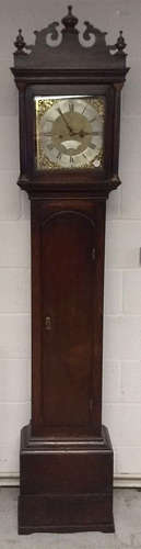 A 19th Century oak longcase clock by Robert Davy of Hoveton, brass square dial with silvered chapter