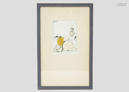 Pawline Dunstan (20th Century) pen and watercolour on paper, 'Oriental Scene', signed 'PAWLINE