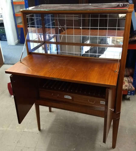 A mid 20th Century Swedish mahogany and inlaid drinks cabinet by AB Förenade Möbelfabrikerna,