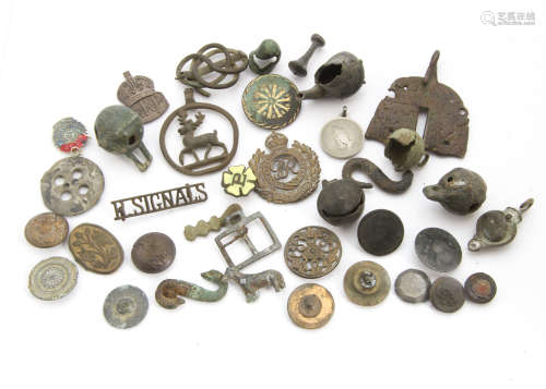 An interesting collection of metal detecting and dig finds, including several small Roman bronze