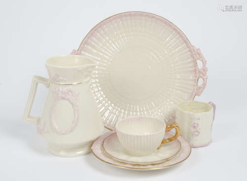A group of Belleek porcelain, mostly 1st to 3rd period, comprising three cups, one mug, four
