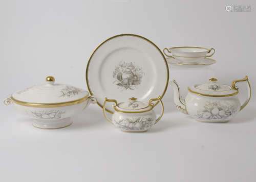 A Spode 'Chatham' tea and dinner service, pattern Y.5280 with fruit and gilt decoration on a white
