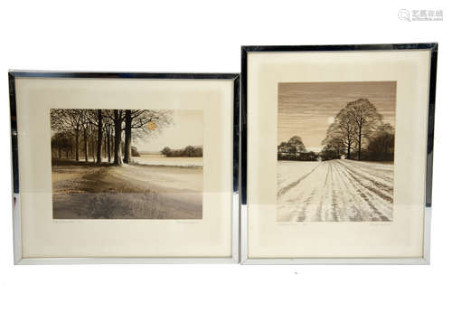 Kathleen Caddick (b. 1937) four limited edition prints, 'Woodland Path', 'Hedgerow Trees', 'Tree