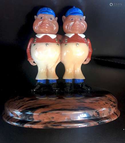 Russian Hard Stone Figurines Tweedledee & Tweedledum