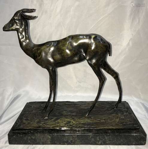 REMBRANDT BUGATTI ITALIAN BRONZE SCULPTURE OF DEER