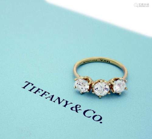 Tiffany & Co 18k Yellow Gold approx 1.5TCW Diamond Band