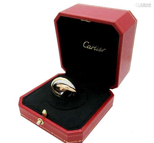 CARTIER TRINITY DIAMOND  RING WHITE PINK GOLD