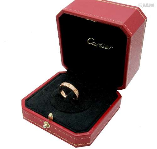 Cartier LOVE WEDDING BAND, DIAMOND-PAVED PINK GOLD,