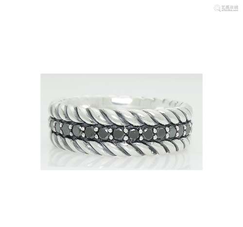 David Yurman Sterling Silver & Black Diamond Men's