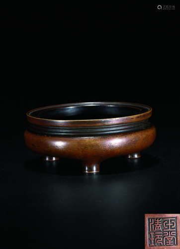 清中期 铜鬲式香炉