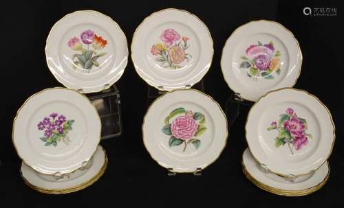 Set Of (12) Copeland Spode Floral Plates
