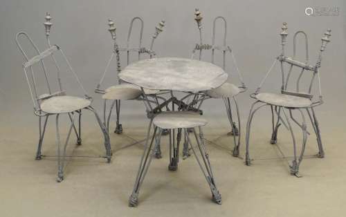 Folk Art Table & (4) Chairs