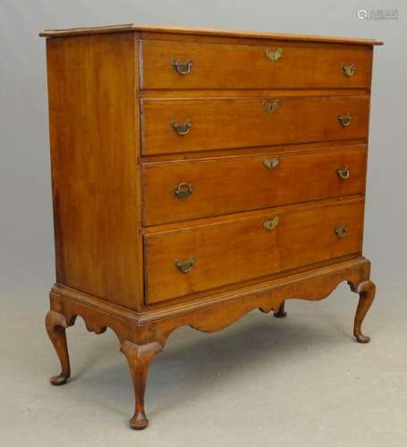 18th c. Queen Anne Chest On Frame