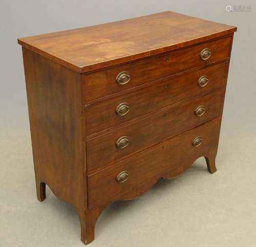 19th c. Mahogany Federal Chest Of Drawers