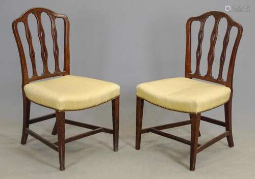 Pair 19th c. Hepplewhite Chairs