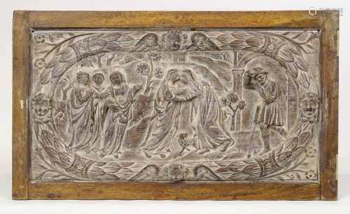 Continental Carved Wooden Panel