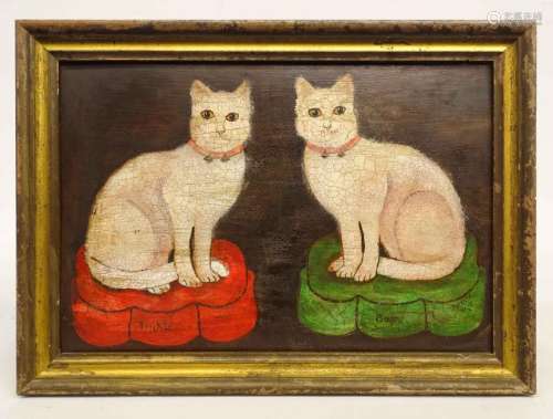 Early Folk Art Cat Painting