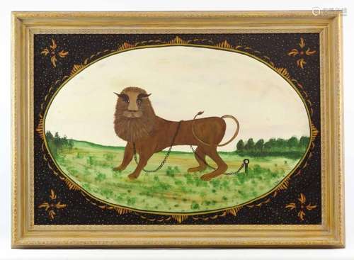 Folk Art Painting Of A Lion
