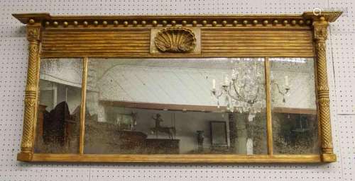 19th c. Regency Gilt Overmantle Mirror