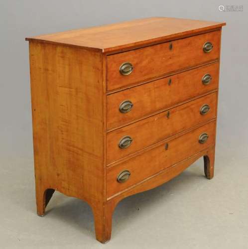 19th c. Federal Maple Chest Of Drawers
