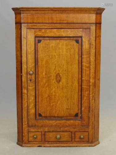 19th c. English Hanging Corner Cupboard