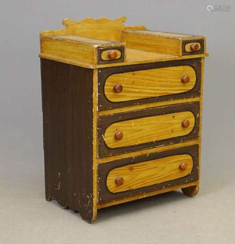 19th c. Painted Child's Chest Of Drawers